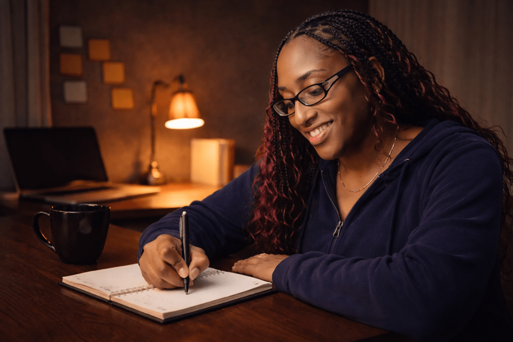 C. N. Garraway is about to write in her notebook.